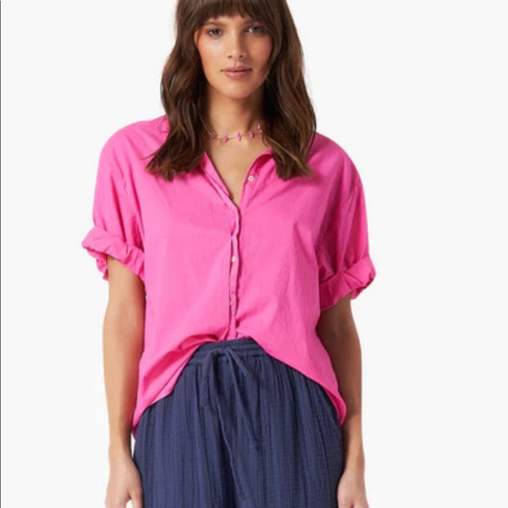 100% Cotton Fuschia Pink Button Down Shirt